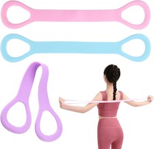3pc Figure 8 Resistance Bands Arm, Shoulder, Back Exercise Bands for Fitness