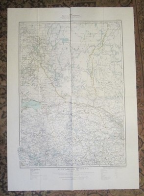 CANADA Mines & Natural Resources Map, ONTARIO & QUEBEC - Nipissing & Timiskaming