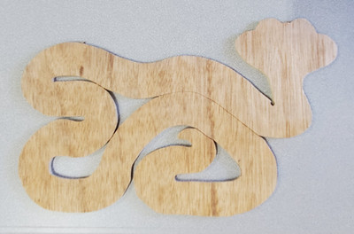 Set of Snake Cut Out Wood Shape Craft Supply - Woodcraft Cutouts