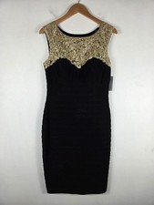New Alex Evenings Floral Embroidered Mesh Rhinestone Pleated Mini Sheath Dress