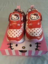 Hello Kitty Girls' Light Up Athletic Shoes Red Pink White Polka Dot Bow Glitter