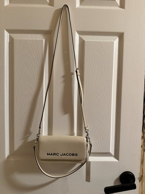 Marc Jacobs Beige Pebbled Logo Crossbody Bag, Magnetic Closure, Brand Card