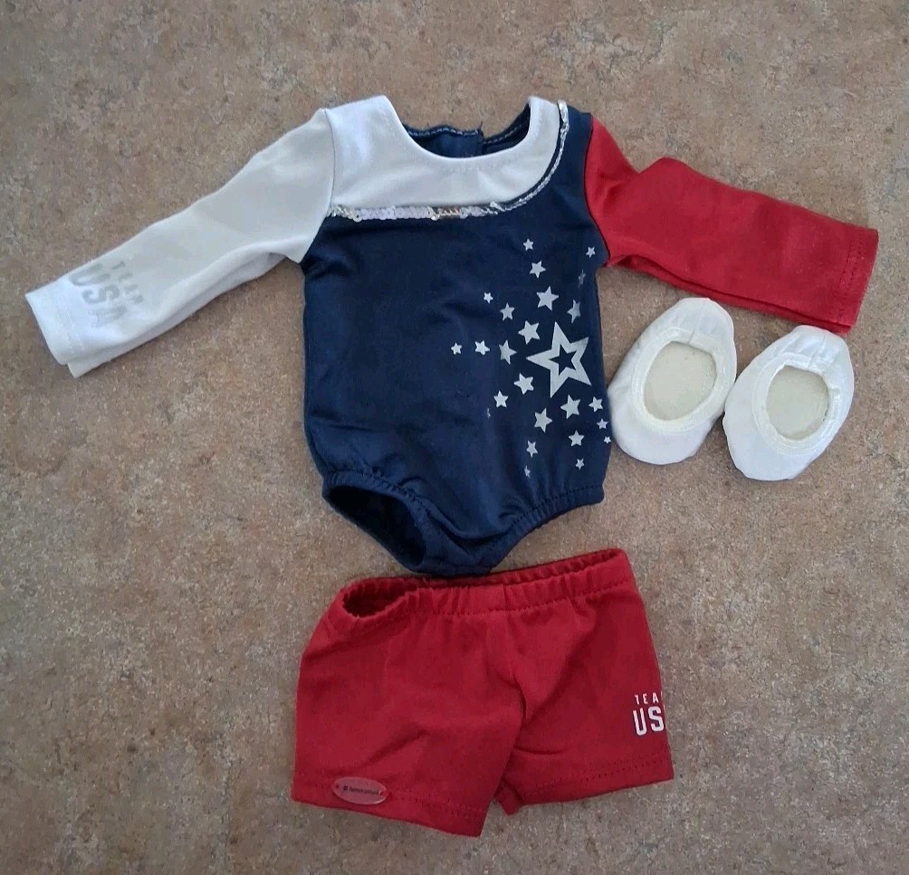 American Girl Doll Team USA Gymnastics Outfit Set Leotard Re