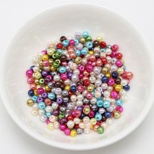 1000pcs Mixed Colour Loose Smooth Round Glass Pearl Beads 3mm Spacer beads