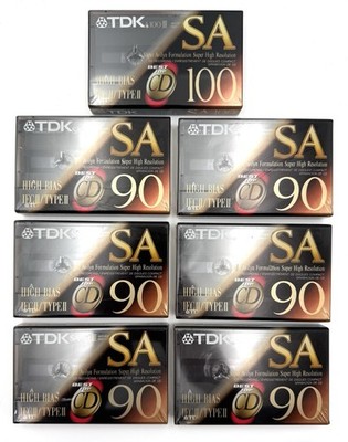 TDK SA 90 SA 100 Cassette Tapes Type II High Position Audio LOT OF 7 -NEW/SEALED