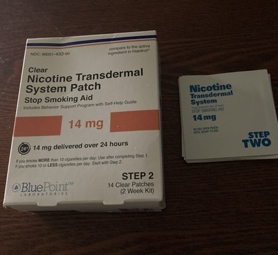 24 Bluepoint Nicotine Transdermal System Patch Step 2 Patch 14mg Exp 05/2027