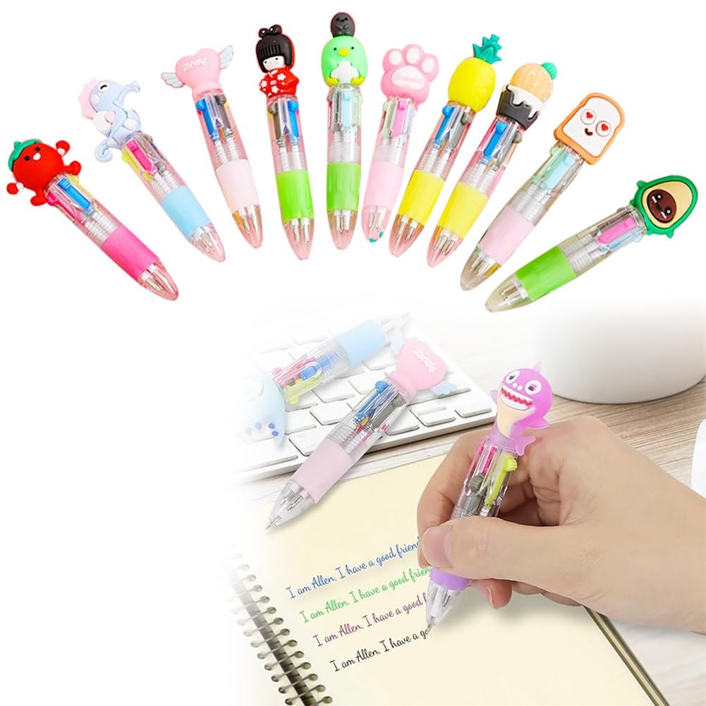 Stylos bille rétractables 4 couleurs pour corriger et annoter les cahiers