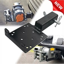 Universal 2 Receiver Trailer Hitch Winch Mount Plate Winch Mounting Bracket