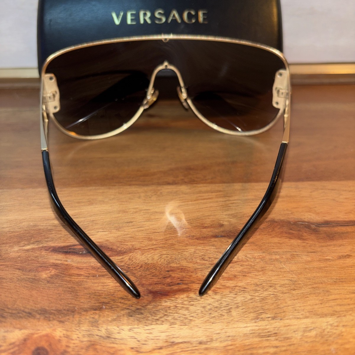 Versace Black Shield-Style Sunglasses with Medusa Logo W  display picture 2