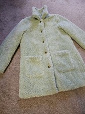 WOMENS PRIMARK COSY FAUX FUR TEDDY COAT SIZE 8/ 10/12