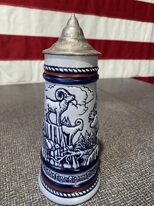 Vintage Avon Beer Stein with Pewter Lid 1976 Collectible Beer Stein