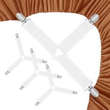 Bed Sheet Holder Straps, Heavy Duty Adjustable Elastic Sheet Clips, Fitted Sheet