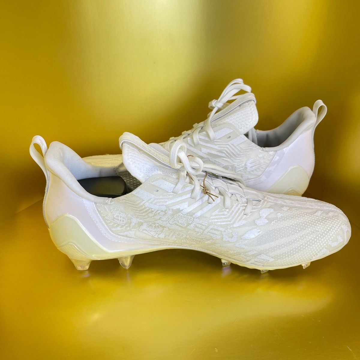 Adidas Adizero 12.0 Triple White Elite Football Cleats Men display picture 2