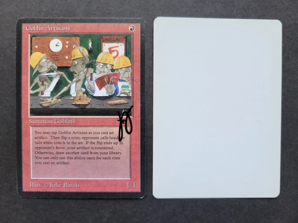 Signed MTG Magic ARTIST PROOF _ Antiquities GOBLIN ARTISANS _ 1/350 Julie Baroh! - Image 2 of 4
