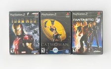 PlayStation 2 PS2 - Catwoman Ironman Fantastic 4 - Lot Of 3 - Tested See Photos