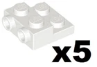 LEGO 5 New Plates White Modified 2 x 2 x 2/3 with 2 Studs on Side 99206 WH1