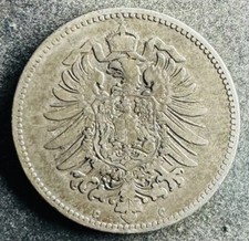 1 Mark 1876 G Deutsches Reich Wilhelm I 5,55 g .900 Silber KM#7 K190424D
