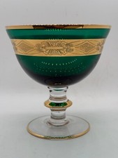 Vintage Vetri Artistici italiano 24kt. Ciotole/tazze in vetro con piedi verde oro
