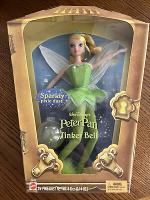 Walt Disney's Peter Pan Tinker Bell Fairy Doll w/ Sparkly Pixie Dust 2004 NRFB
