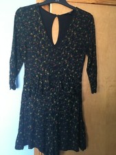 "Miss Selfridge" Ladies Black Floral Play-suit Size 8
