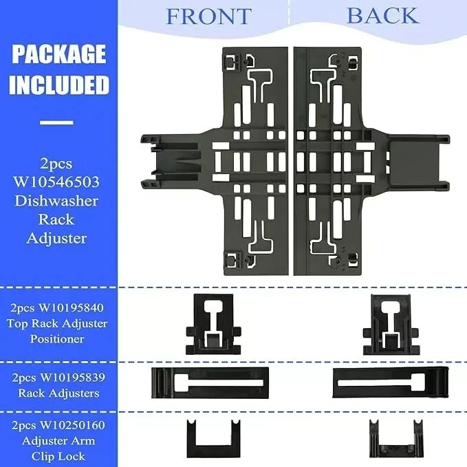 KDFE104HPS0 Kit de estante ajustador superior para lavavajillas KitchenAid Foto 4 de 4