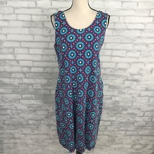 T By Talbots Floral Large Sleeveless Dress Vacation Beach Resort Pool Knit