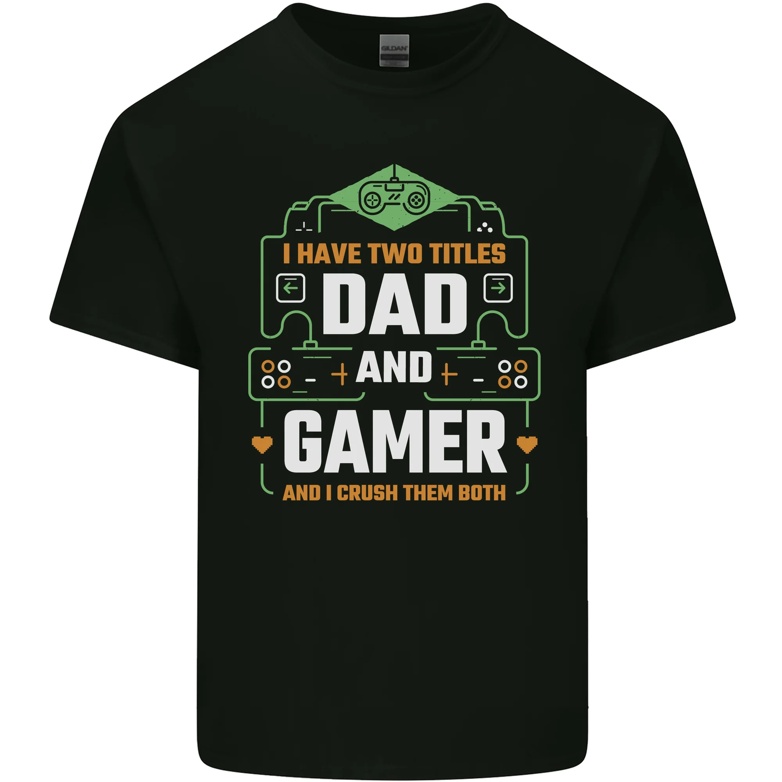 Dad & Gamer Funny Fathers Day Gaming Mens Cotton T-Shirt Tee Top
