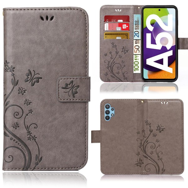 Handy Tasche FüR Samsung Galaxy A52 / A52 5G / A52S 5G Schutz HüLle Blumen Cover-image