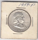 1959-P   FRANKLIN SILVER HALF DOLLAR 90% Silver Coin CIRCULATED