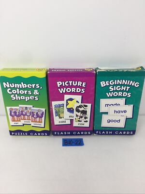 SZ Beginning Sight Words; Picture Words;Numbers,Colors&Shapes FlashCards Ages 3+