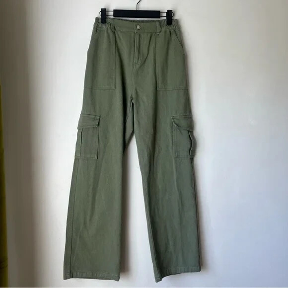 Princess Polly Pawley Green Relaxed Fit Straight Leg Cargo Pants 4