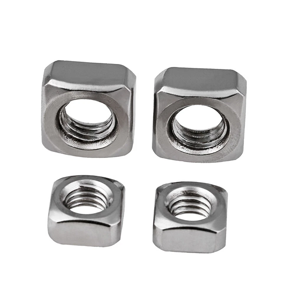 Vierkantmuttern M3 M4 M5 M6 M8 M10 316 Edelstahl A4 4-Kant-Mutter Gleitmutter - Bild 4 von 4