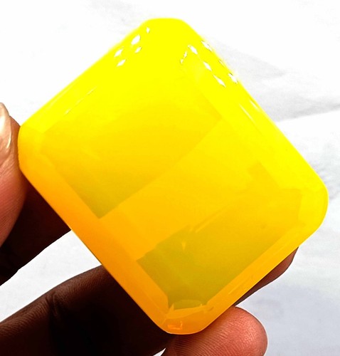 ALLURING 191 CT EGL CERTIFIED UNTREATED YELLOW OPAL EMERALD CUT LOOSE GEMSTONE - Picture 2 of 9