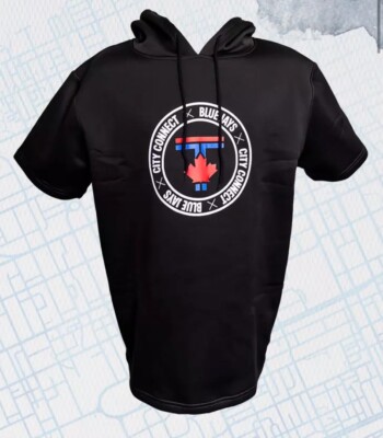 Toronto Blue Jays City Connect Short-Sleeved Hoodie Sweatshirt Giveaway SGA