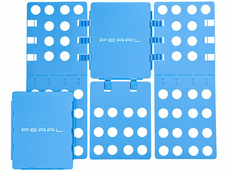 Planche à plier le linge Pearl | Lot de 2 plie-vêtements manuels bleus pour t-shirts
