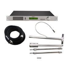 200W 30KM FM transmitter stereo PLL broadcast radio station Range Max Antenna