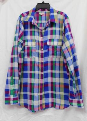 GW - Ms. Plaid Button Down Blouse from Gap Designed & Crafted - Multi - Sz M