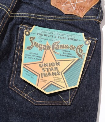 SUGAR CANE SC40065A 421A Men's Union Star Jeans One Wash Denim