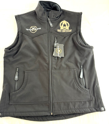 TETON RIDGE 2023 The American Rodeo Contestant Black Zip Vest Size M NWT