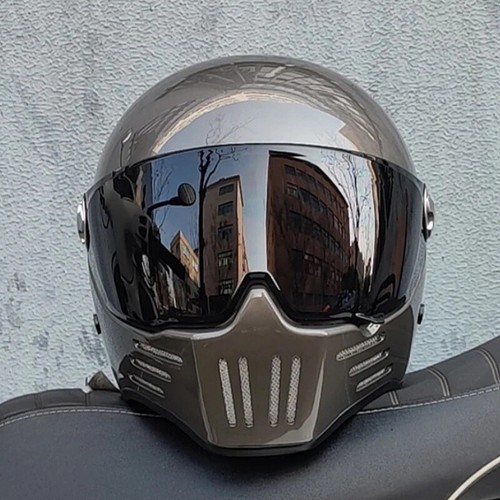 Retro Motorcycle Helmet Riding Full Face Men Women Motorbike Helmet DOT Approved - Foto 17 di 18