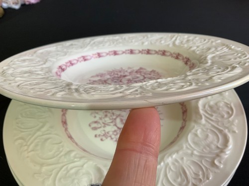 3 x Wedgwood Patrician Soup Bowls MORNING GLORY Pink Floral Design USA - Picture 10 of 11