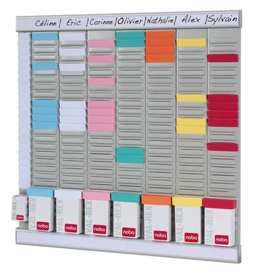 Nobo 7 Panel T Card Title Board Holder Midi Kit Office Planner Wall Rack System