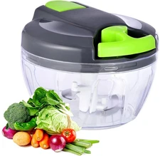 Manual Food Processor Vegetable Chopper, Portable Hand Pull String Garlic Mincer