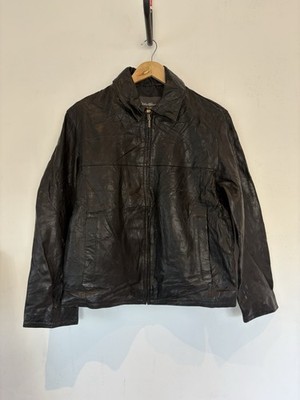 Eddie Bauer schwarz weiches Lammleder Motorrad Flieger Jacke Mantel Größe Small