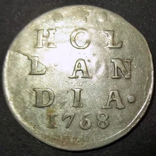 Certificate RR Overdate 1768/67 Dutch Colonial New York Silver Lion Dime Holland