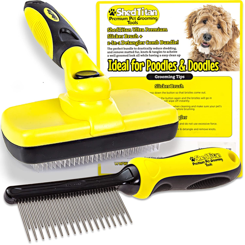 Doodle Brush Slicker for Dogs - Self Cleaning Dog Brush for Poodles, Goldendoodl