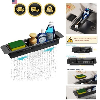 Extendable Kitchen Sink Organizer Caddy with Drainage and Multi Compartments