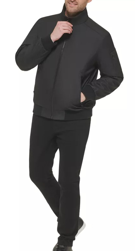 Calvin Klein men's Insulated Ripstop Black Bomber Jacket - Small - msrp $195 image 4