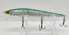Rebel Minnow Floater Green/Silver 4 1/2" Jerkbait/Stickbait Vintage Fishing Lure