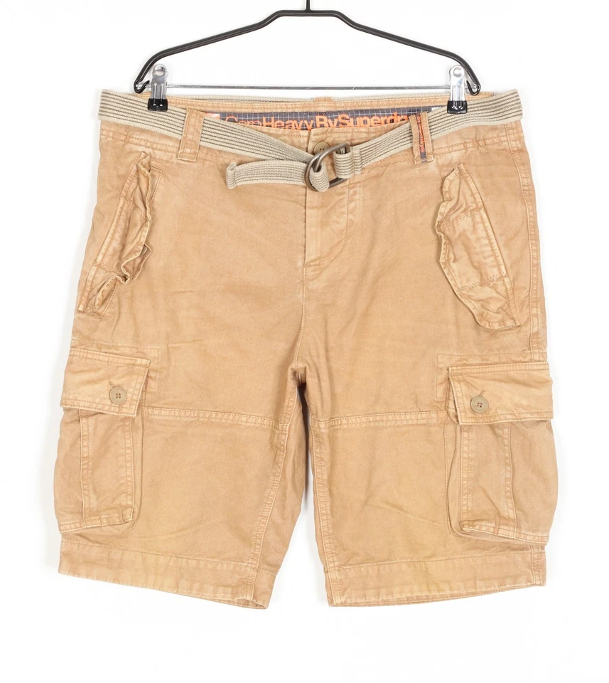 Short Superdry Core Heavy Cargo Homme Taille W36 Ceinturé DZ8436 - Photo 1/4